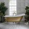 Freistehende Badewanne mit einer erhöhten Rückenschräge, 1710mm x 740mm | Metallicfarbe und Farbe der Füße wählbar – Oxford