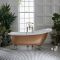 Freistehende Badewanne mit einer erhöhten Rückenschräge, 1710mm x 740mm | Metallicfarbe und Farbe der Füße wählbar – Oxford