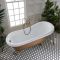 Freistehende Badewanne mit einer erhöhten Rückenschräge, 1710mm x 740mm | Metallicfarbe und Farbe der Füße wählbar – Oxford