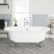 Freistehende Badewanne mit Mittelablauf, 1730mm x 780mm | Weiß, Farbe der Füße wählbar – Richmond