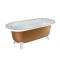 Freistehende Badewanne mit Mittelablauf, 1730mm x 780mm | Metallicfarbe und Farbe der Füße wählbar – Richmond