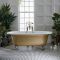 Freistehende Badewanne mit Mittelablauf, 1730mm x 780mm | Metallicfarbe und Farbe der Füße wählbar – Richmond
