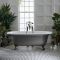 Freistehende Badewanne mit Mittelablauf, 1730mm x 780mm | Metallicfarbe und Farbe der Füße wählbar – Richmond