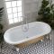Freistehende Badewanne mit Mittelablauf, 1730mm x 780mm | Metallicfarbe und Farbe der Füße wählbar – Richmond