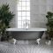 Freistehende Badewanne mit Mittelablauf, 1780mm x 825mm | Metallicfarbe und Farbe der Füße wählbar – Oxford