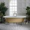 Freistehende Badewanne mit Mittelablauf, 1780mm x 825mm | Metallicfarbe und Farbe der Füße wählbar – Oxford