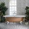 Freistehende Badewanne mit Mittelablauf, 1780mm x 825mm | Metallicfarbe und Farbe der Füße wählbar – Oxford