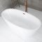 Freistehende Badewanne (oval), mit zwei Rückenschrägen, 1595mm x 740mm, Mittelablauf – Farbe der Überlaufgarnitur wählbar – Ashbury