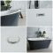 Freistehende Badewanne mit zwei Rückenschrägen, 1695mm x 750mm, Mittelablauf - Steingrau - Witton