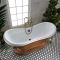 Freistehende Badewanne mit zwei erhöhten Rückenschrägen und Sockel, 1750mm x 730mm – Metallicfarbe wählbar – Ryther