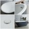 Freistehende Badewanne (oval) mit Rückenschräge, 1670mm x 730mm - Steingrau - Witton