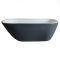 Freistehende Badewanne (oval) mit Rückenschräge, 1670mm x 730mm - Steingrau - Witton