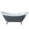 Freistehende Badewanne mit zwei erhöhten Rückenschrägen, 1750mm x 730mm | Steingrau, Farbe der Füße wählbar – Elton