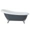 Freistehende Badewanne mit einer erhöhten Rückenschräge, 1710mm x 740mm | Steingrau, Farbe der Füße wählbar – Elton