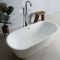 Freistehende Badewanne (oval) mit zwei Rückenschrägen, 1700mm x 750mm, Mittelablauf - Covelly