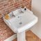 Traditionelles 2-Loch Säulen-Waschbecken und Toilette Set - Regent