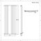 Design Heizkörper Vertikal Anthrazit 1800mm x 499mm 1030W (einlagig) - Revive