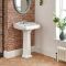Retro Standwaschbecken (3 Hahnlöcher) mit Säule 590mm - Regent