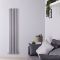 Design Heizkörper Vertikal Silbergrau 1800mm x 354mm 1385W (doppellagig) - Revive