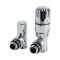 Heizkörper-Winkelventile, Paar, thermostatisch, mit Eurokonus Adapter für 14mm Kupferrohr, Chrom