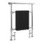 Klassischer Badheizkörper Bodenmontage Schwarz 960mm x 675mm (mit Handtuchstange) – Elizabeth