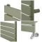 Design Handtuchheizkörper, mit flachen Heizlamellen - Größe wählbar - Grün (Sage Leaf Green) - Lustro