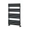 Handtuchheizkörper, 975mm x 600mm, 643W – mit flachen Heizlamellen – Schwarz - Lustro