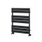Handtuchheizkörper, 825mm x 600mm, 532W – mit flachen Heizlamellen – Schwarz - Lustro