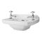 Retro-Hängewaschbecken, rechteckig – 515mm x 300mm, mit 2 Hahnlöchern – Richmond