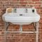 Retro-Waschbecken mit Metallgestell – 560mm x 450mm, mit 2 Hahnlöchern – Richmond