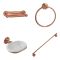 Retro Badezimmer-Zubehör-Set 4-tlg. - satiniertes Kupfer - Elizabeth