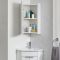 Eckspiegelschrank, 650mm x 459mm, Wandmontage - Weiß - Cluo