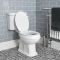 Nostalgie Bad Komplettset - Viertelkreis-Dusche, Stand-WC und Waschtisch mit Metallgestell – Richmond