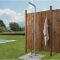 Moderne Freistehende Gartendusche mit Handbrause, Gebürsteter Stahl - Lugo