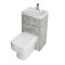 2-in-1-Waschbecken- und WC-Element 500mm x 890mm mit Exton-WC inkl. Spülknopf in Chrom | Steingrau - Cluo