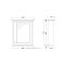 Traditioneller Spiegelschrank – Grau - 650mm x 752mm - RAK Washington x Hudson Reed