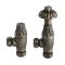 Retro-Winkelventile Thermostatisch im Paar - antike Bronze - Regent