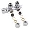 Mittelanschlussgarnitur Eck-Ausführung Manuell Chrom inkl. Multiadapter für 16mm Kupferrohre im Set
