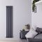 Gliederheizkörper Vertikal 2 Säulen Nostalgie Anthrazit 1500mm x 383mm 1258W - Saffre
