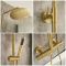 Duschsäule mit Thermostat inkl. Handbrause und Duschkopf – satiniertes Gold – Ayanna