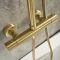 Duschsäule mit Thermostat inkl. Handbrause und Duschkopf – satiniertes Gold – Ayanna