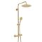 Duschsäule mit Thermostat inkl. Handbrause und Duschkopf – satiniertes Gold – Ayanna