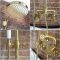 Steampunk Duschsäule mit rundem Duschkopf & Handbrause – satiniertes Gold – Zandra