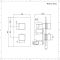 Eckiges Dusch-Thermostat mit Duschkopf 200mm x 200mm und Wandarm, Chrom - Kubix