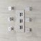 6x Seitenbrause Quadratisch Chrom, zur Aufputzmontage - Kubix