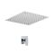 Eckige Einhebelarmatur mit 400x400mm Unterputz Decken-Duschkopf, Chrom - Kubix