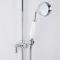 Retro-Duschsäule mit rundem 190mm Duschkopf und Handbrause – ohne Armatur – Chrom – Elizabeth