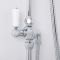 Retro-Duschsäule mit rundem 190mm Duschkopf und Handbrause – ohne Armatur – Chrom – Elizabeth