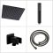 Duschsystem mit Unterputz-Thermostat - inkl. 400mm x 400mm Unterputz-Duschkopf und Handbrauseset - Schwarz - Preto