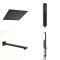 Duschsystem mit Unterputz-Thermostat - inkl. 300mm x 300mm Duschkopf und Brausestangenset - Schwarz - Preto